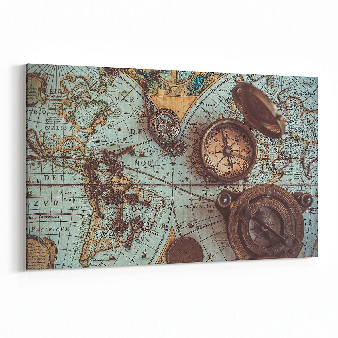 Olla 16220Y Harita Görseli Yatay Kanvas Tablo (Ölçü: 45X30)