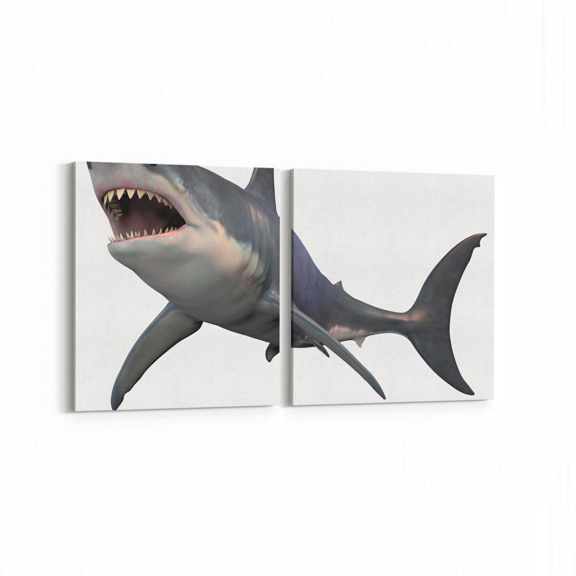 Olla 12611K2Y Hayvanlar Alemi Görseli Kare 2'li Yatay Kanvas Tablo (Ölçü: 125X60)