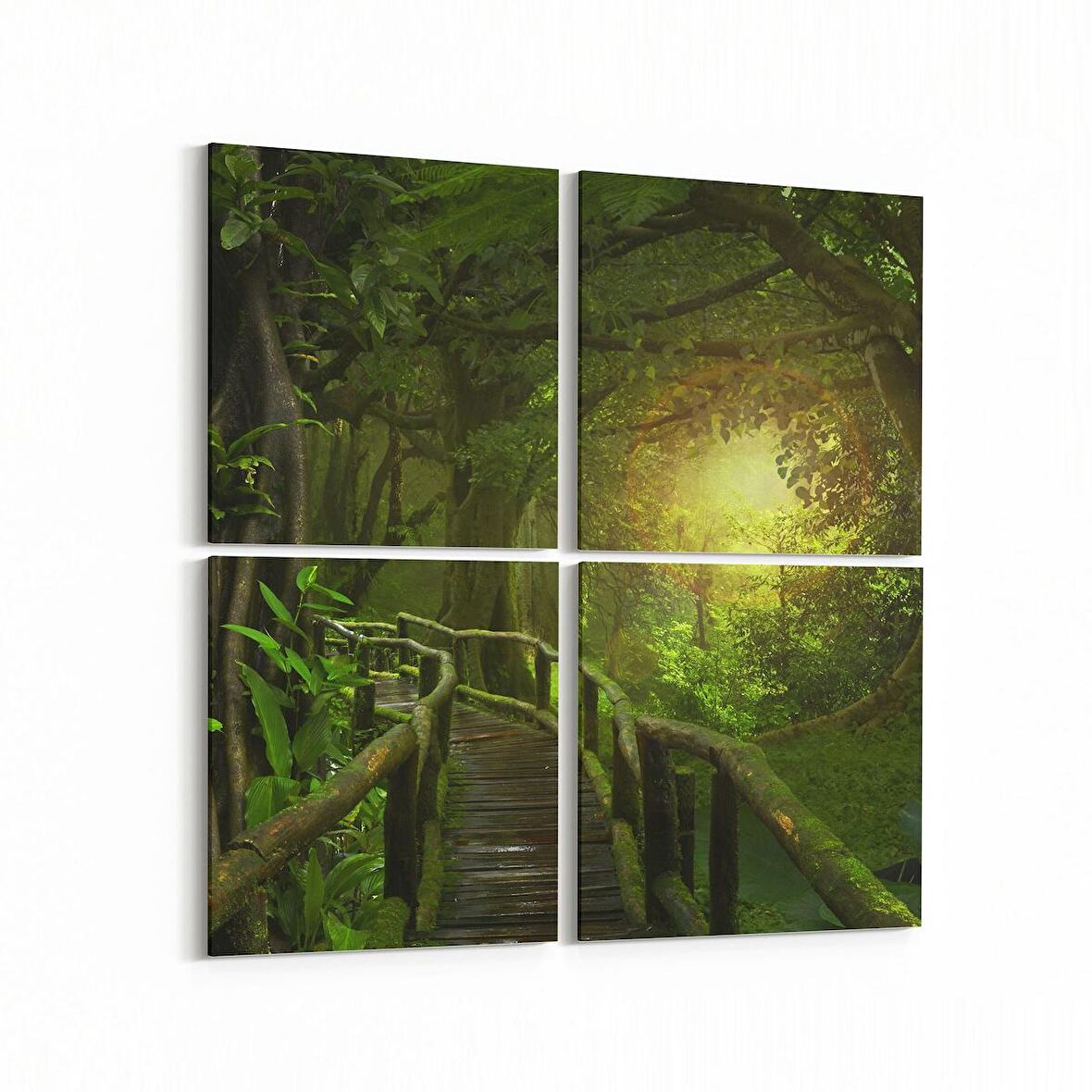 Olla 14108K4 Doğa / Manzara Görseli Kare 4'lü Kanvas Tablo (Ölçü: 105X105)