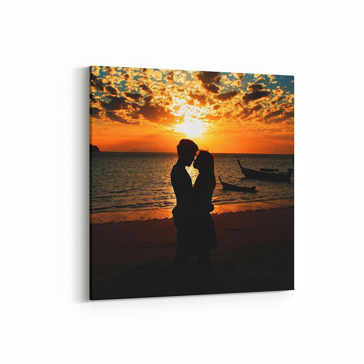 Olla 15948K Günbatımı Görseli Kare Kanvas Tablo (Ölçü: 25X25)