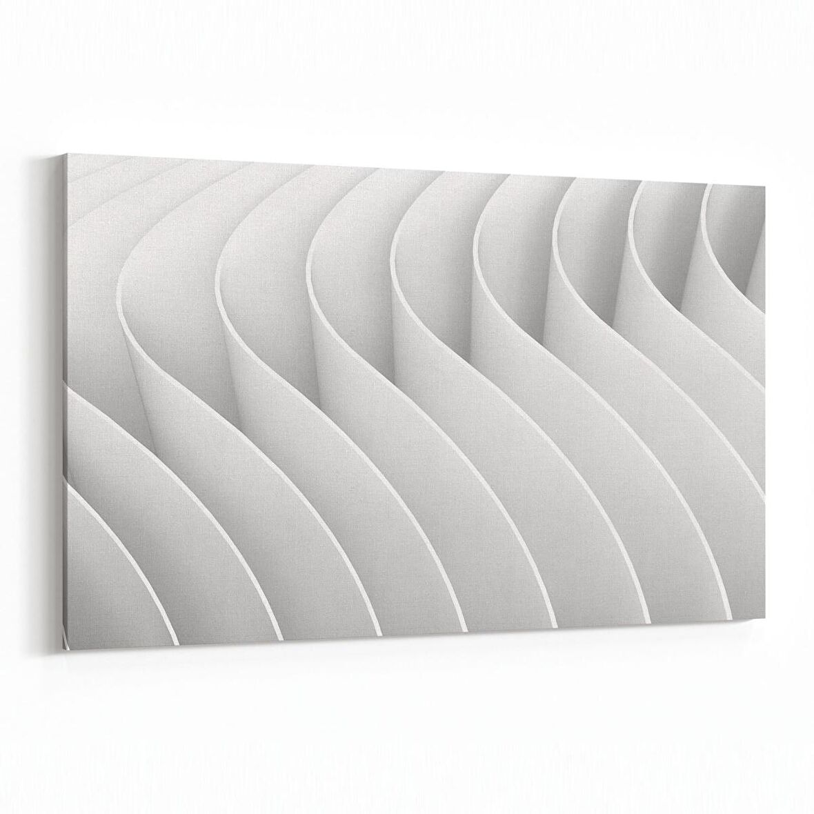 Olla 10456Y Beyaz Kabartma Görseli Yatay Kanvas Tablo (Ölçü: 120X80)