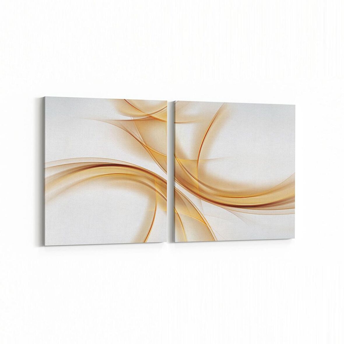 Olla 10072K2Y Abstract Görsel Kare 2'li Yatay Kanvas Tablo (Ölçü: 145X70)