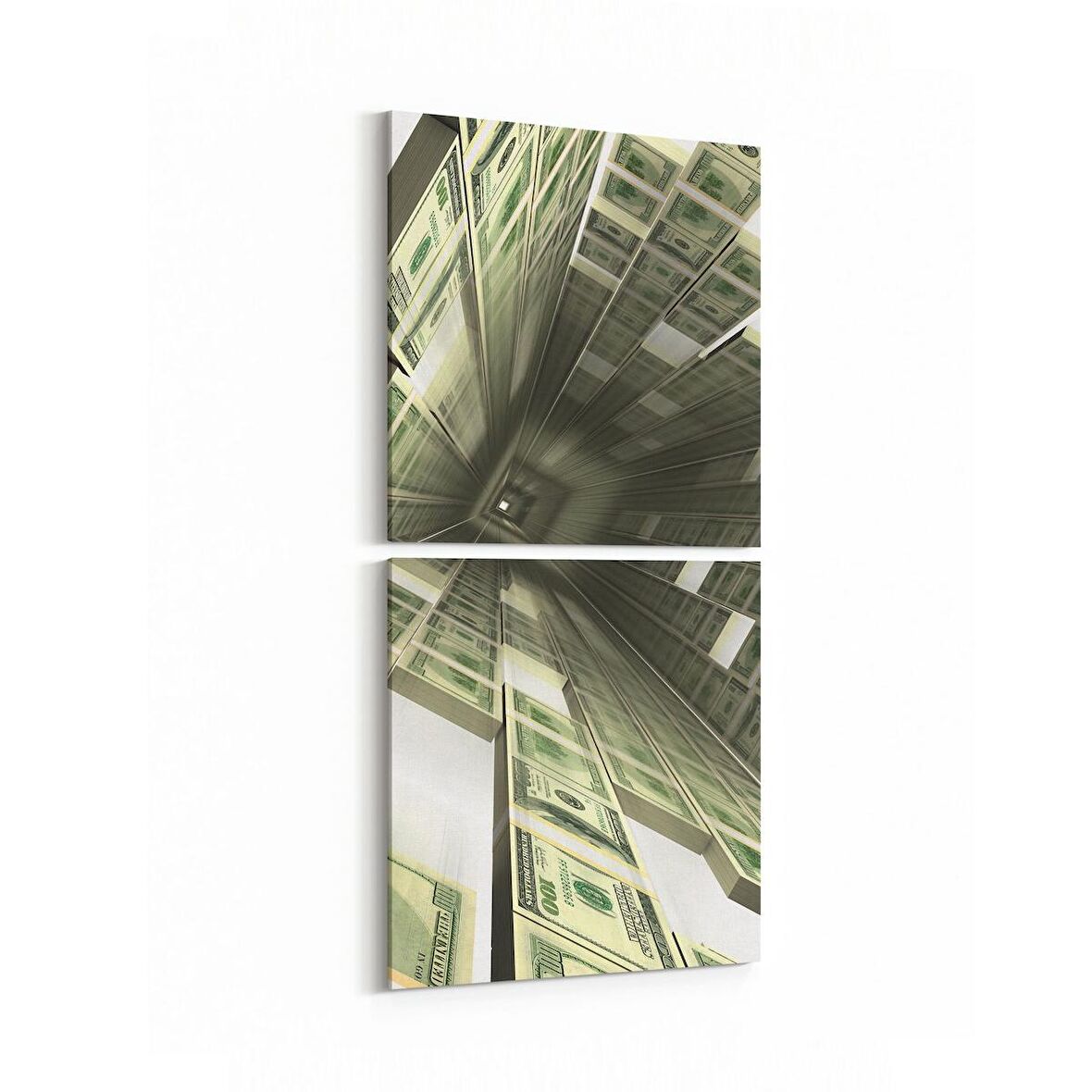 Olla 10216K2D Abstract Girdap Görsel Kare 2'li Dikey Kanvas Tablo (Ölçü: 30X65)