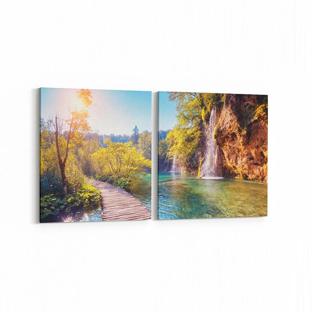 Olla 13817K2Y Doğa / Manzara Görseli Kare 2'li Yatay Kanvas Tablo (Ölçü: 125X60)