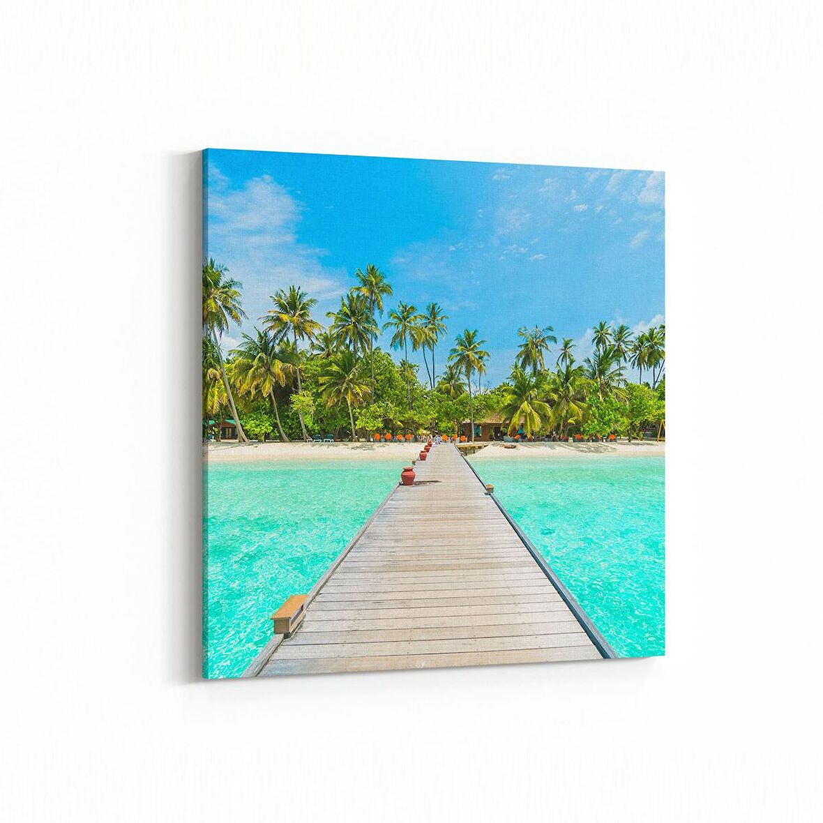 Olla 16510K Kumsal / Sahil Görseli Kare Kanvas Tablo (Ölçü: 40X40)