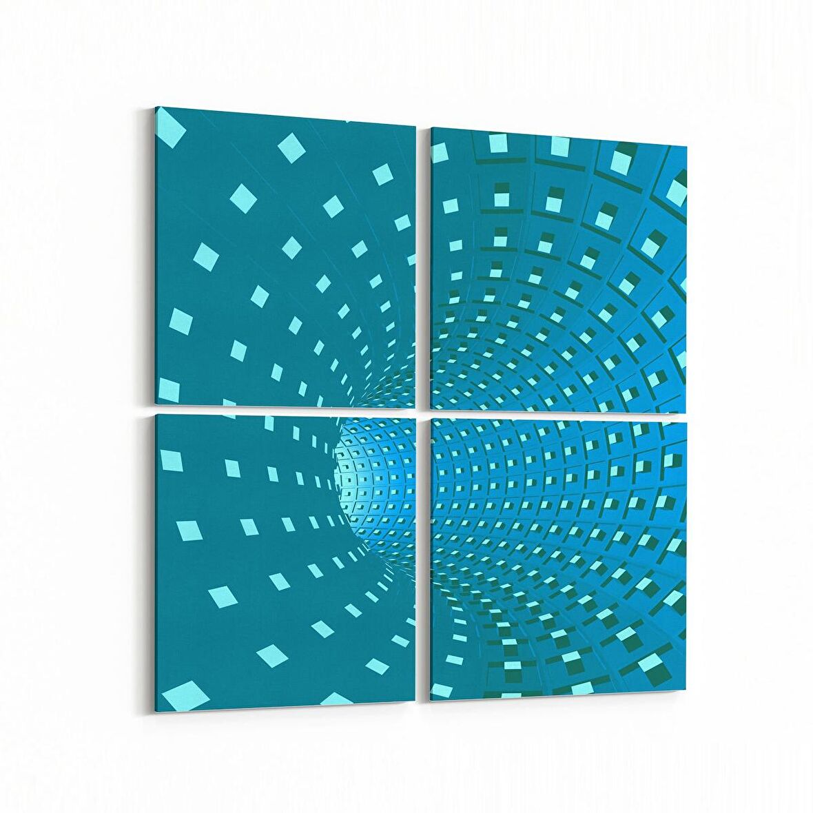 Olla 10252K4 Abstract Girdap Görsel Kare 4'lü Kanvas Tablo (Ölçü: 65X65)