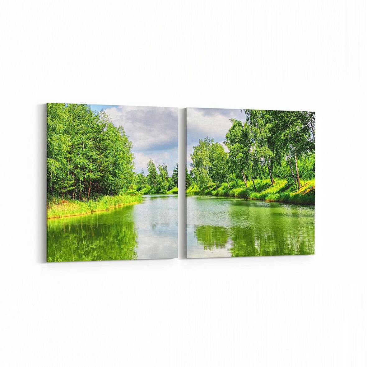 Olla 14446K2Y Doğa / Manzara Görseli Kare 2'li Yatay Kanvas Tablo (Ölçü: 125X60)