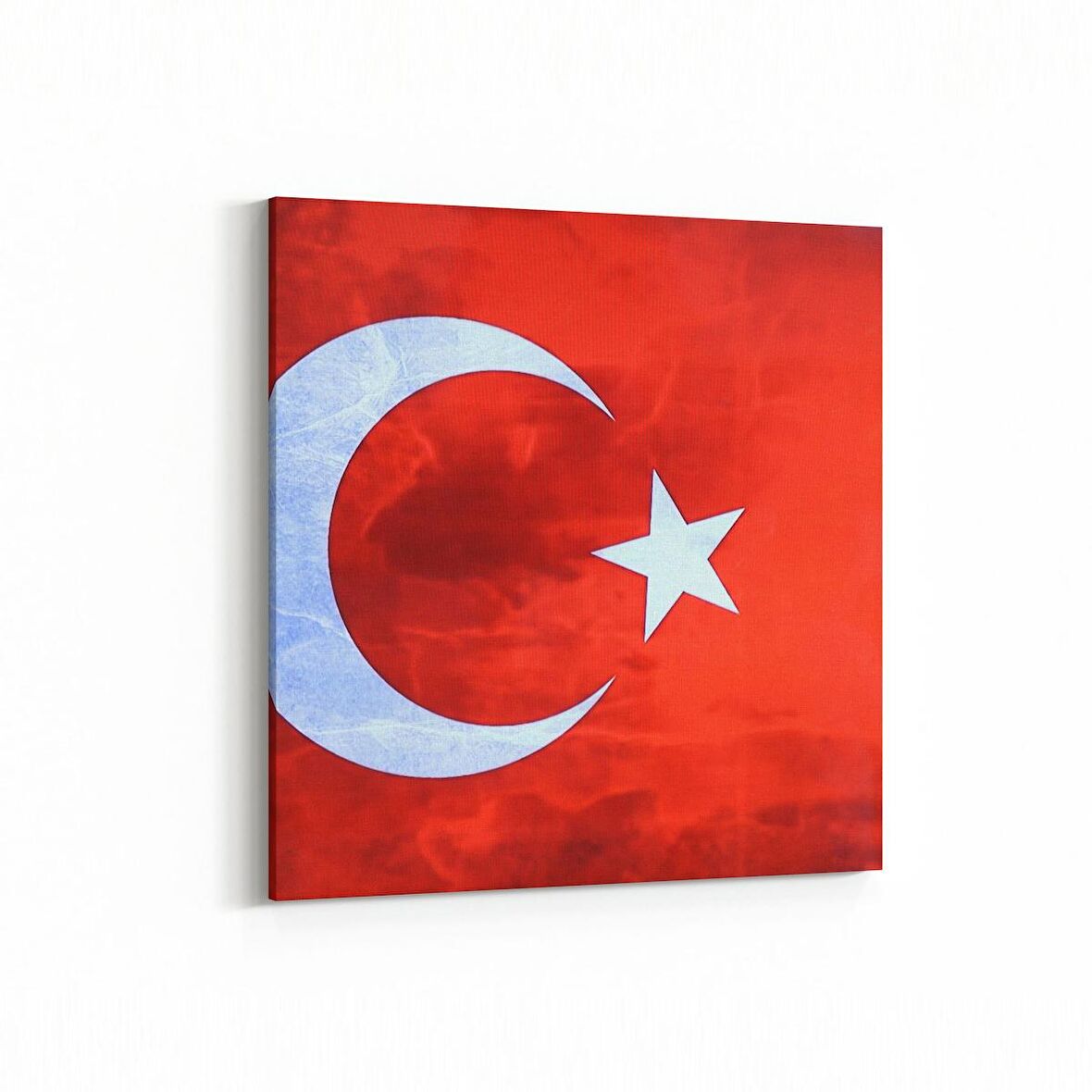 Olla 17526K Türk Bayrağı Görseli Kare Kanvas Tablo (Ölçü: 30X30)