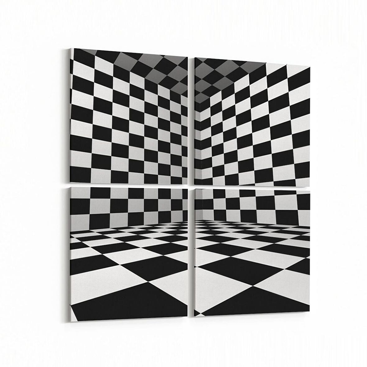 Olla 10233K4 Abstract Girdap Görsel Kare 4'lü Kanvas Tablo (Ölçü: 105X105)