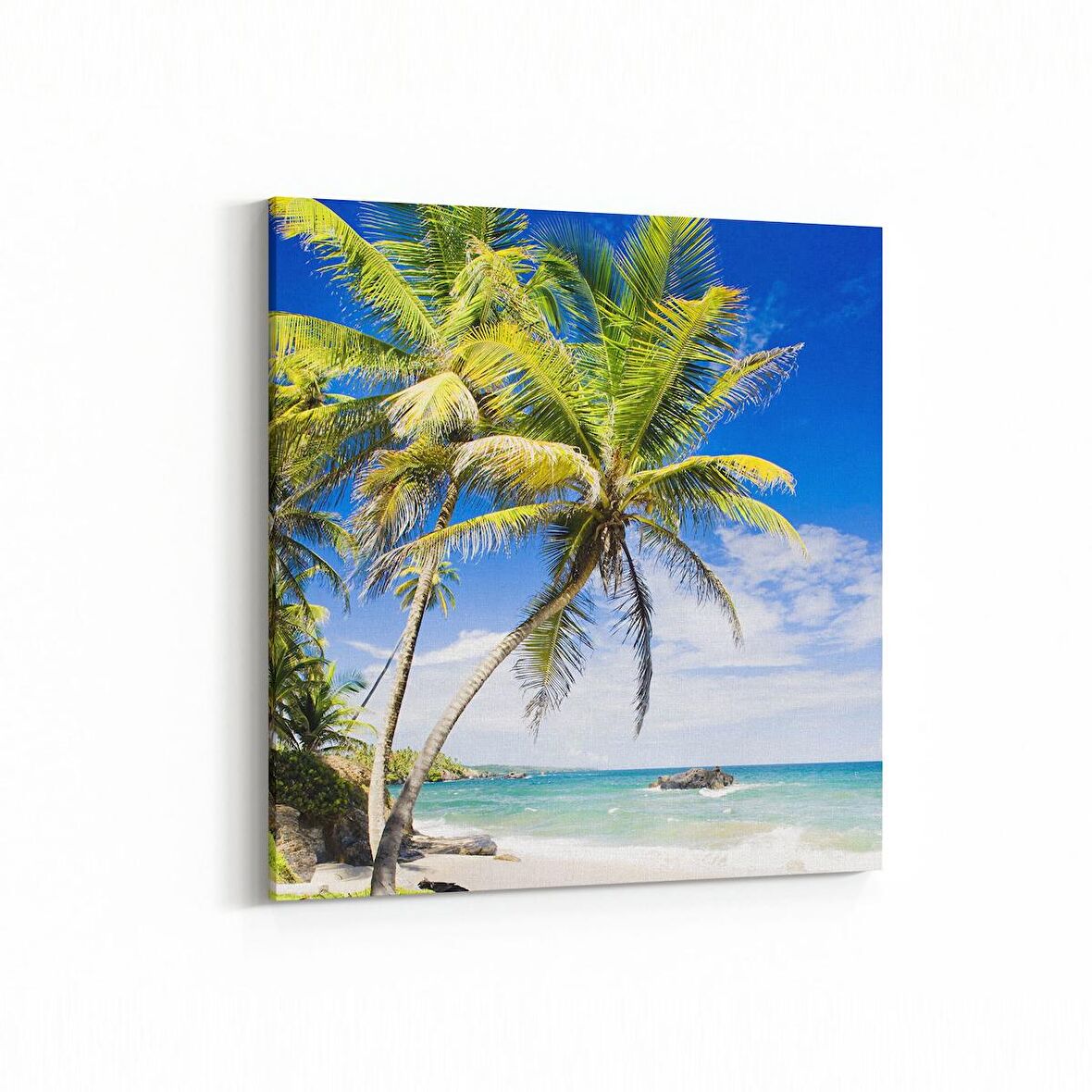 Olla 16388K Kumsal / Sahil Görseli Kare Kanvas Tablo (Ölçü: 25X25)