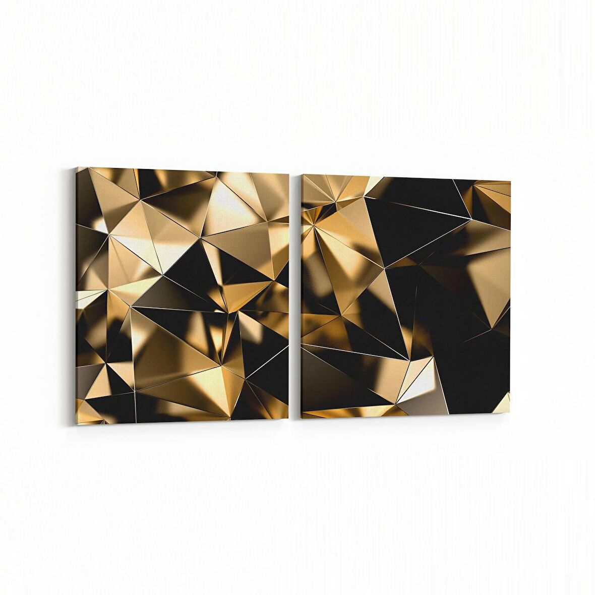 Olla 10104K2Y Abstract Görsel Kare 2'li Yatay Kanvas Tablo (Ölçü: 85X40)