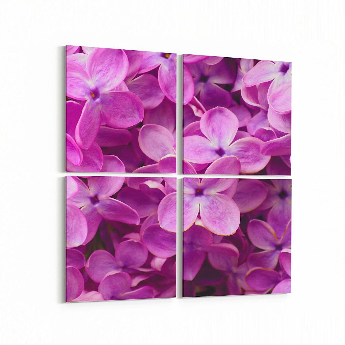 Olla 11609K4 Çiçek Görseli Kare 4'lü Kanvas Tablo (Ölçü: 145X145)