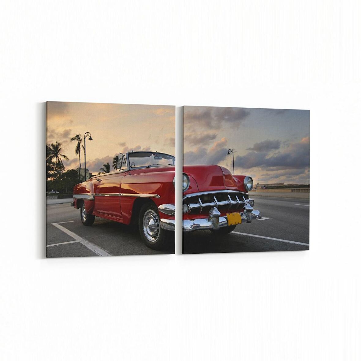 Olla 12272K2Y Araç Görseli Kare 2'li Yatay Kanvas Tablo (Ölçü: 145X70)