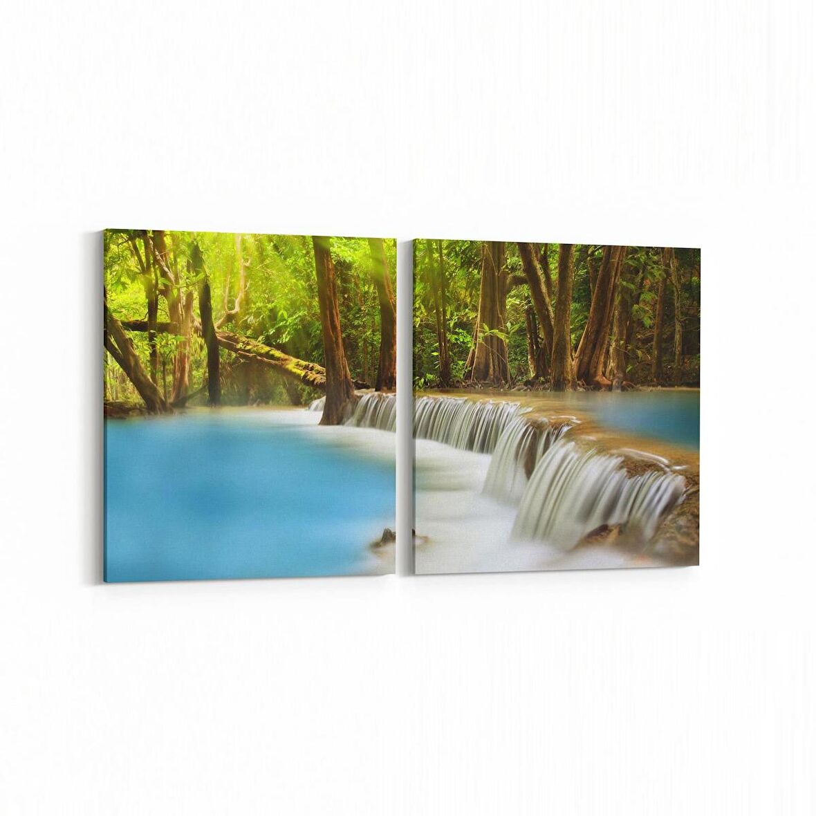 Olla 13363K2Y Doğa / Manzara Görseli Kare 2'li Yatay Kanvas Tablo (Ölçü: 145X70)