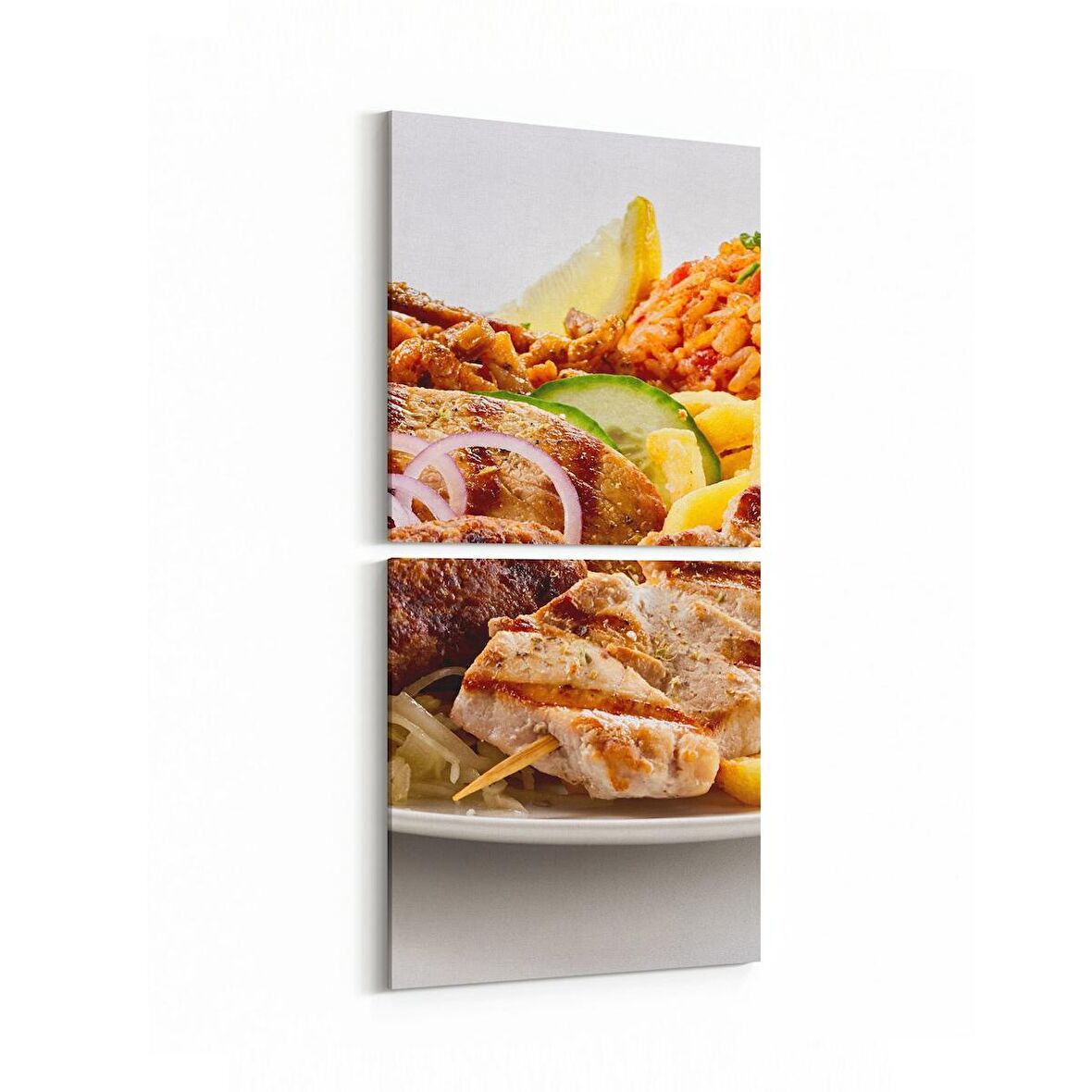 Olla 14970K2D Gıda Görseli 2'li Dikey Kanvas Tablo (Ölçü: 30X65)