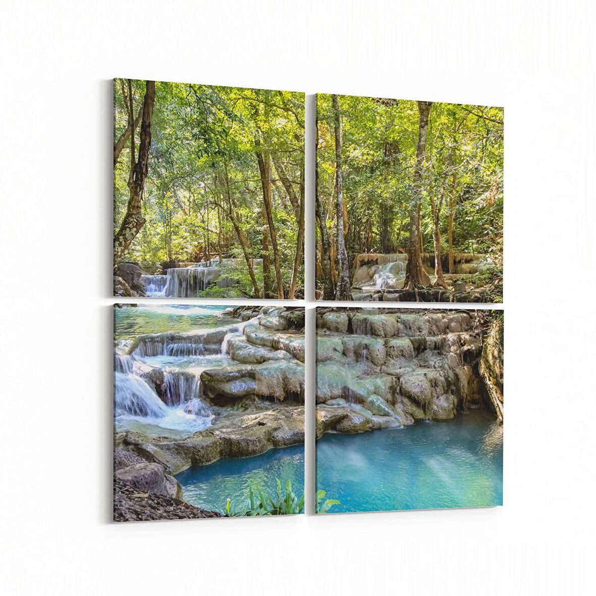 Olla 13165K4 Doğa / Manzara Görseli Kare 4'lü Kanvas Tablo (Ölçü: 145X145)