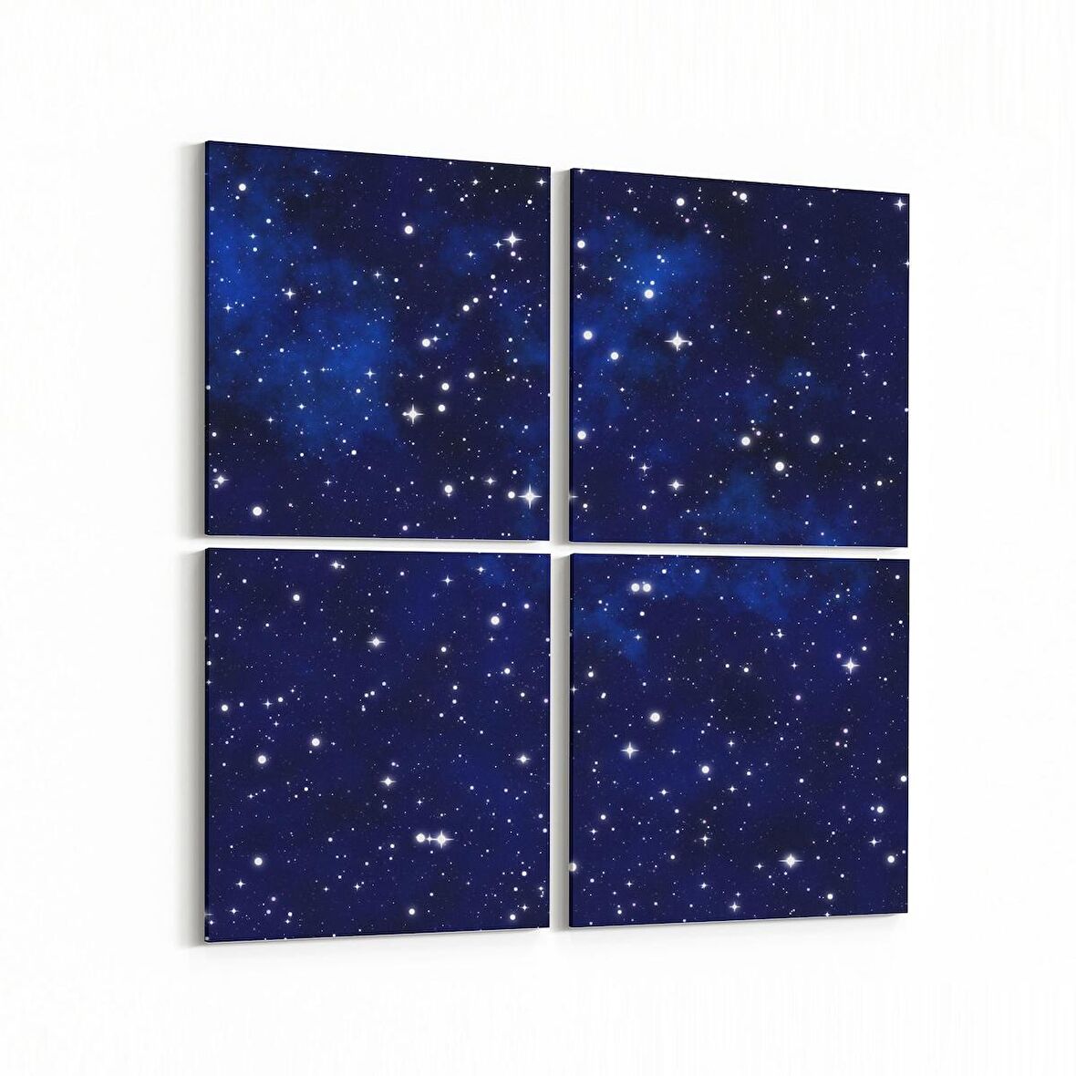 Olla 14666K4 Gece Gökyüzü Görseli Kare 4'lü Kanvas Tablo (Ölçü: 125X125)