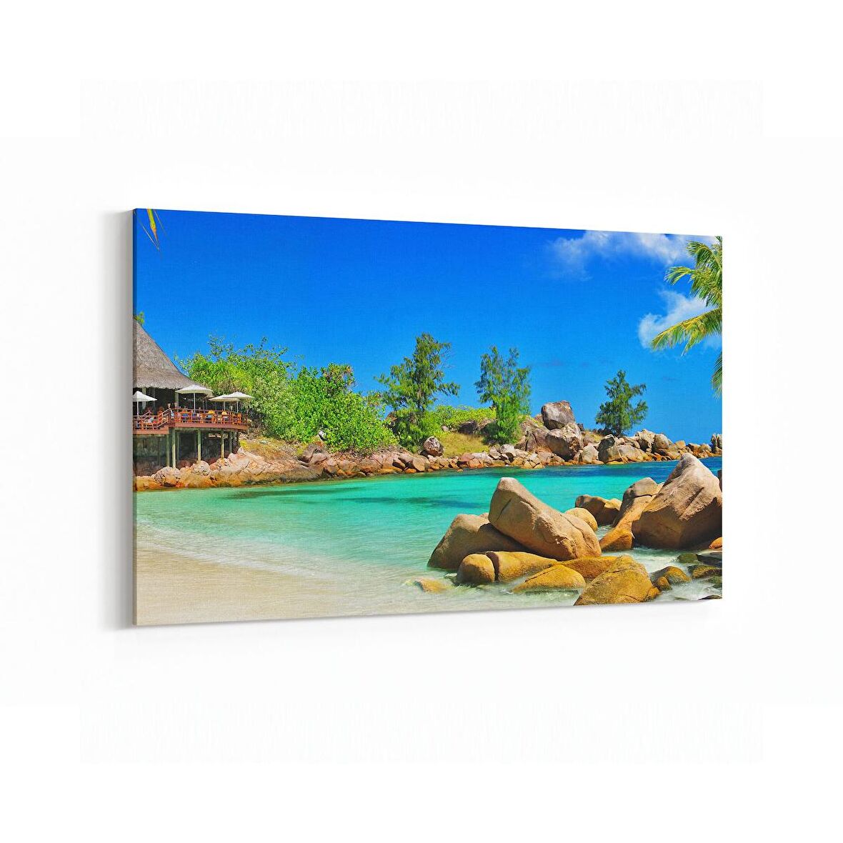 Olla 16455Y Kumsal / Sahil Görseli Yatay Kanvas Tablo (Ölçü: 120X80)