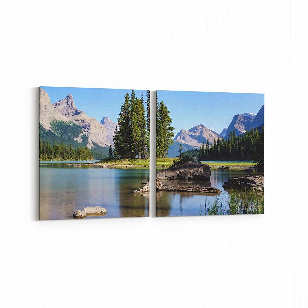 Olla 13204K2Y Doğa / Manzara Görseli Kare 2'li Yatay Kanvas Tablo (Ölçü: 125X60)