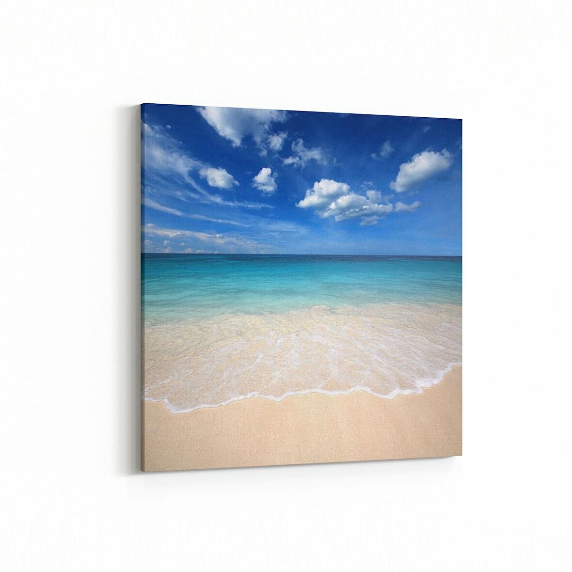 Olla 16410K Kumsal / Sahil Görseli Kare Kanvas Tablo (Ölçü: 100X100)