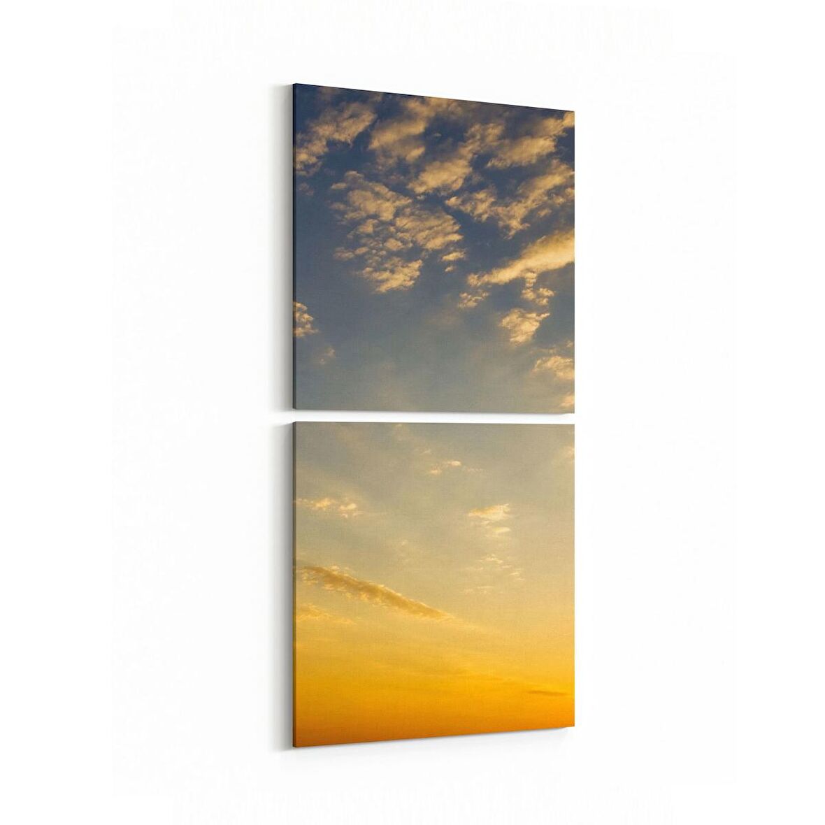 Olla 15921K2D Günbatımı Görseli Kare 2'li Dikey Kanvas Tablo (Ölçü: 30X65)