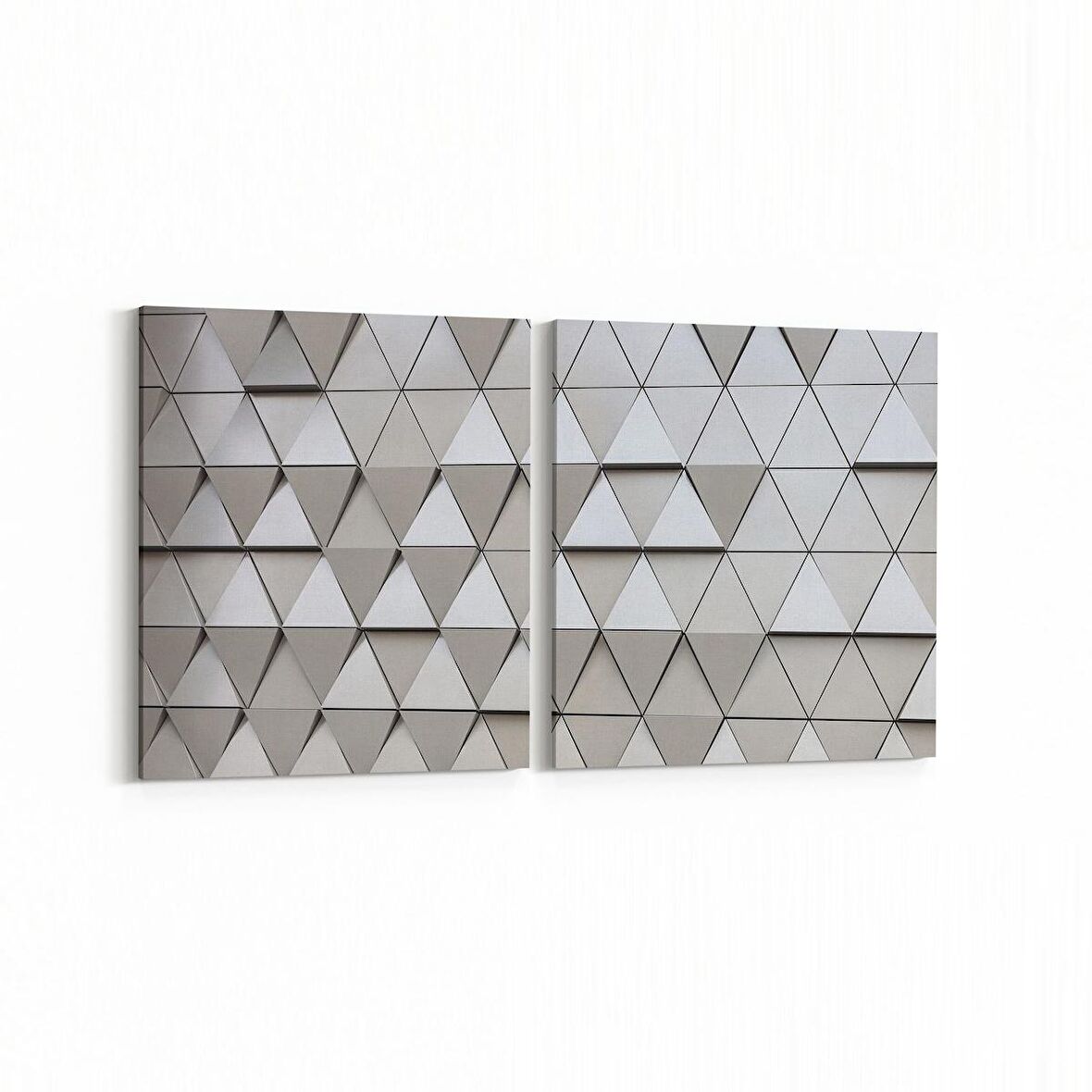 Olla 10027K2Y Abstract 3 Boyut Görsel Kare 2'li Yatay Kanvas Tablo (Ölçü: 145X70)