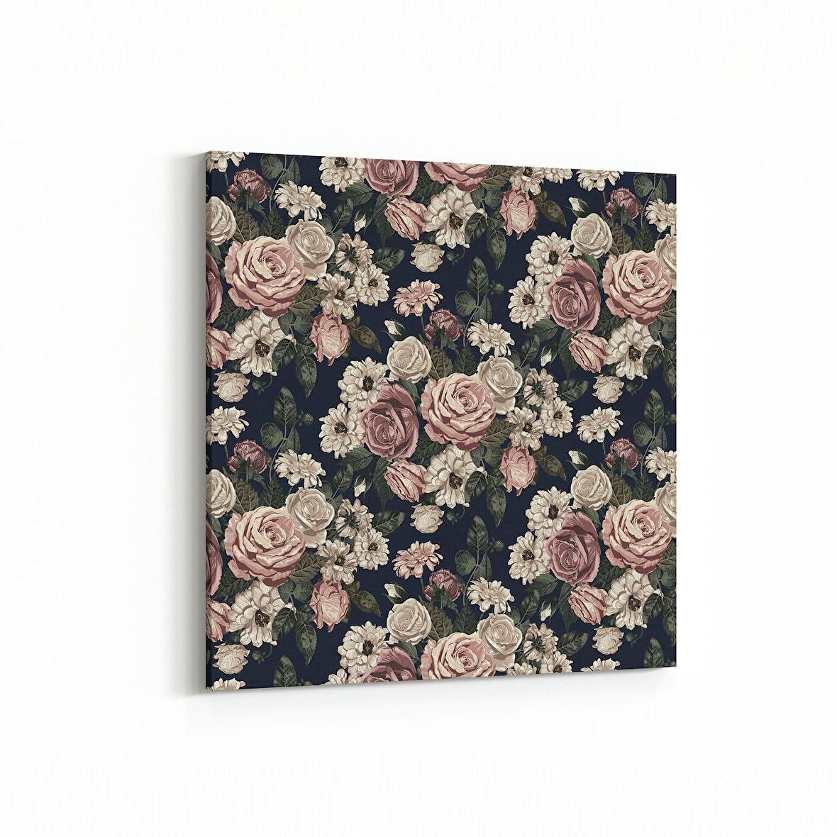 Olla 11773K Çiçek Görseli Kare Kanvas Tablo (Ölçü: 25X25)