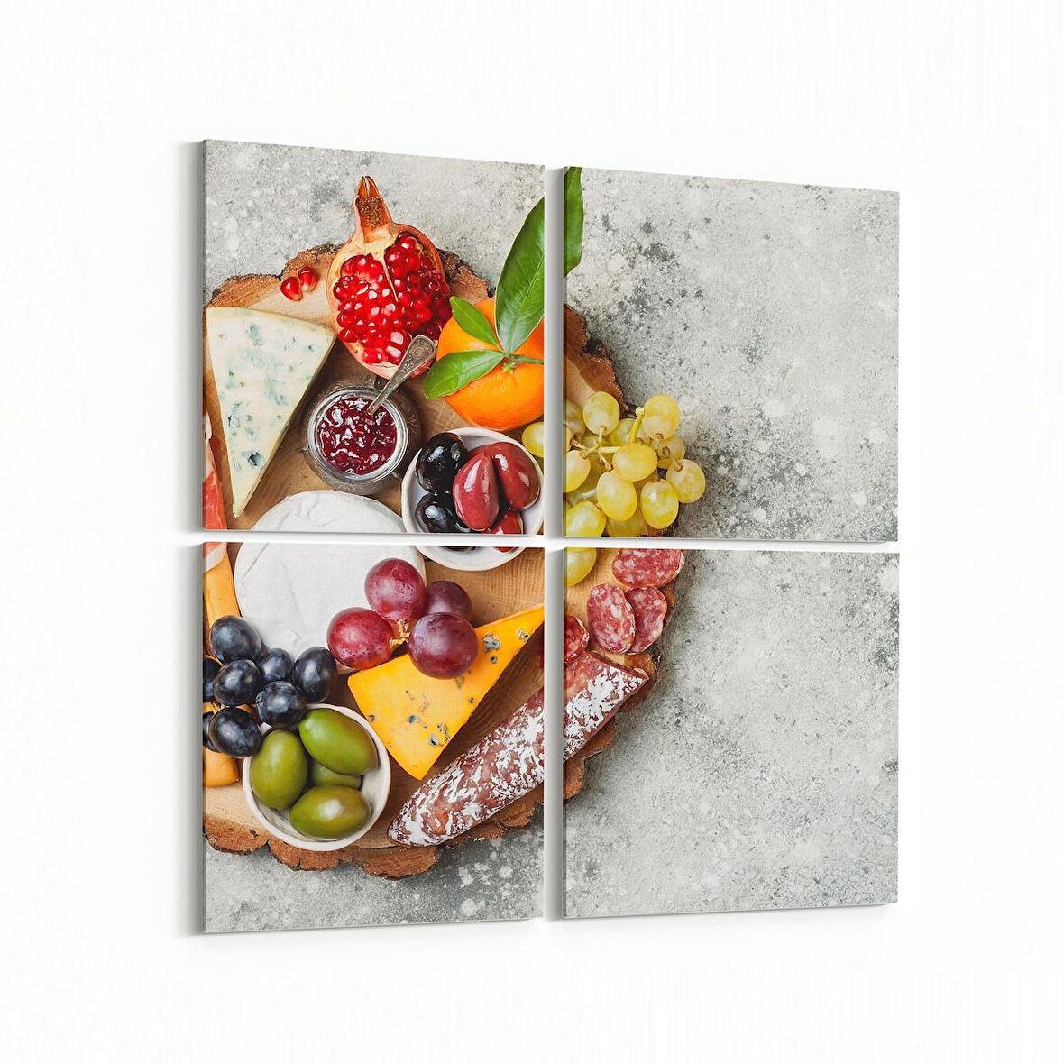 Olla 14993K4 Gıda Görseli Kare 4'lü Kanvas Tablo (Ölçü: 145X145)