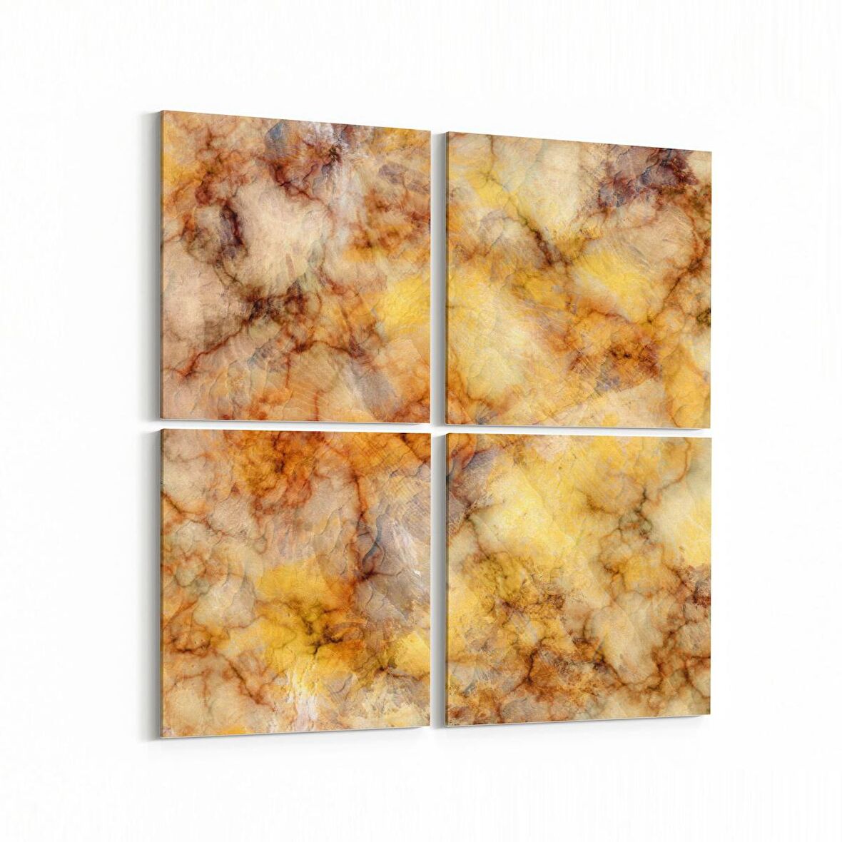Olla 16697K4 Mermer Desen Görsel Kare 4'lü Kanvas Tablo (Ölçü: 145X145)