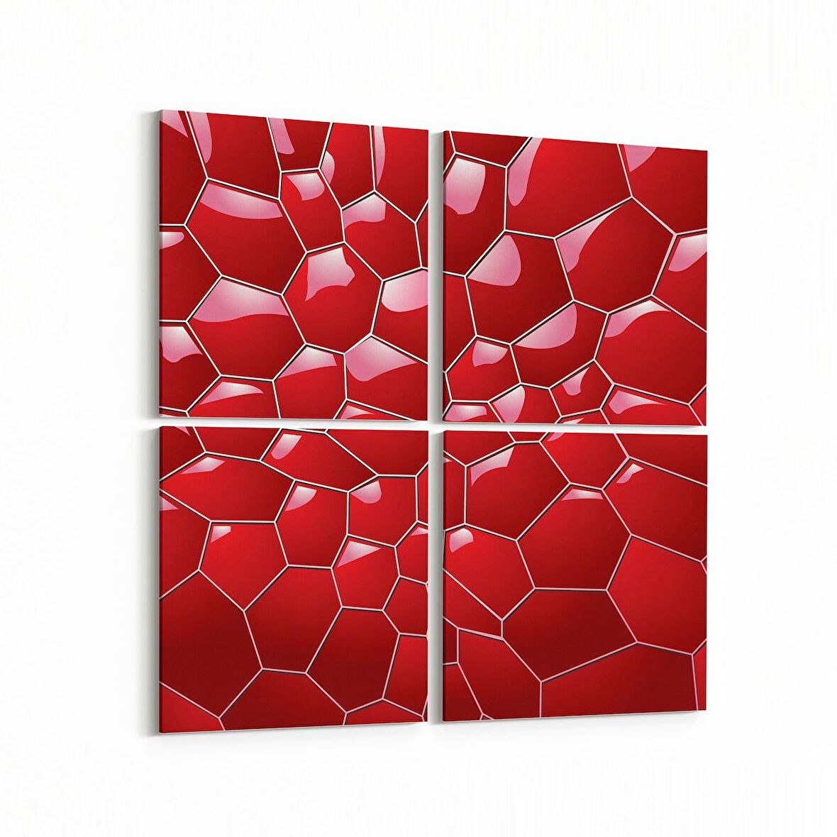 Olla 10042K4 Abstract 3 Boyut Görsel Kare 4'lü Kanvas Tablo (Ölçü: 145X145)