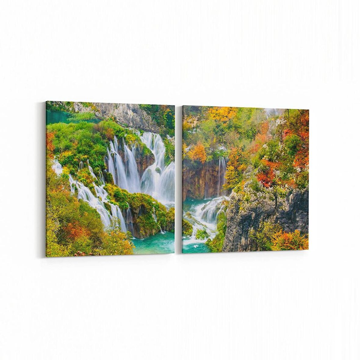 Olla 13955K2Y Doğa / Manzara Görseli Kare 2'li Yatay Kanvas Tablo (Ölçü: 125X60)