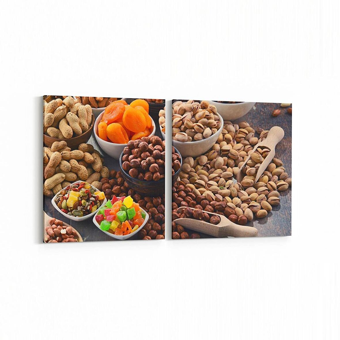 Olla 15251K2Y Gıda Görseli Kare 2'li Yatay Kanvas Tablo (Ölçü: 145X70)