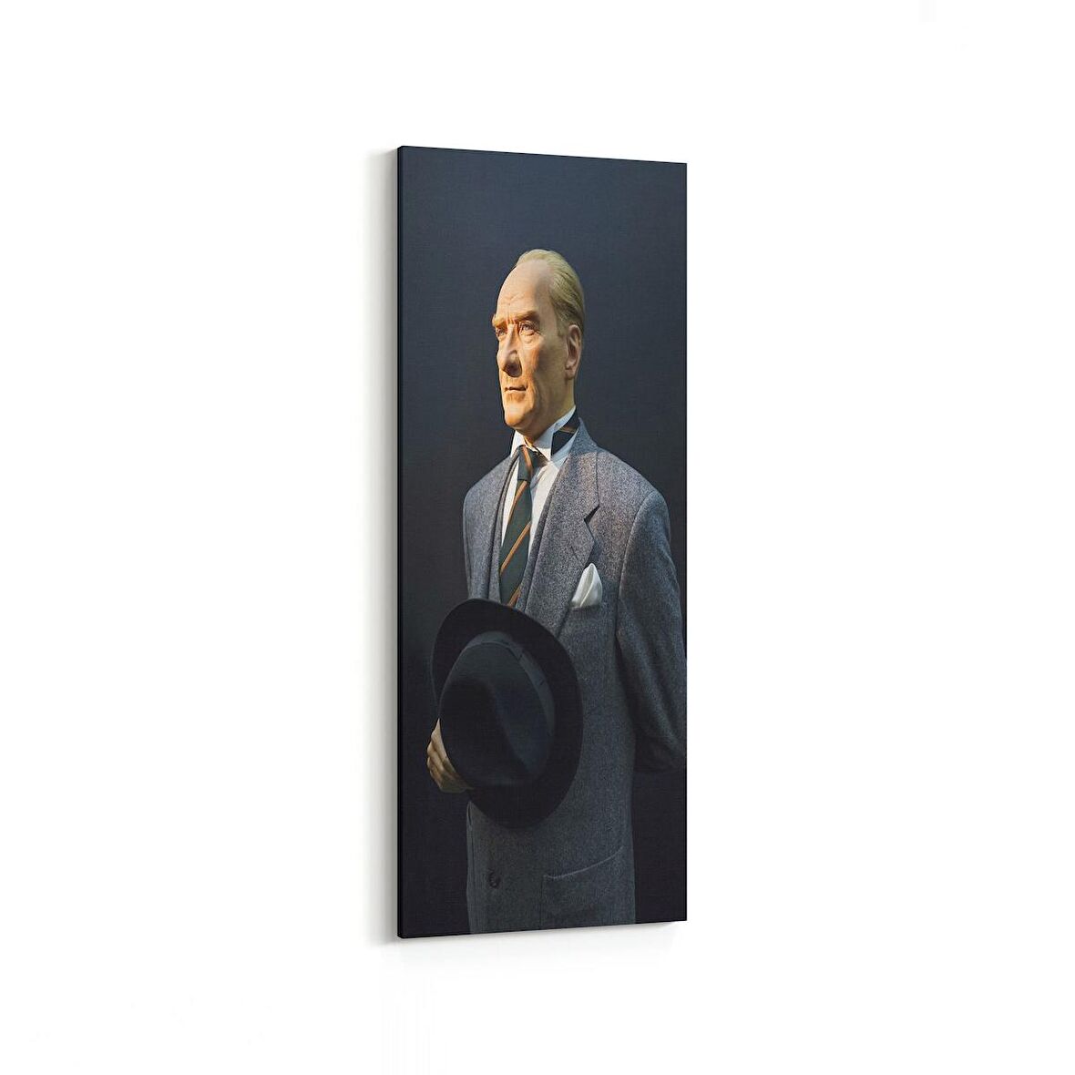 Olla 12421DI Mustafa Kemal Atatürk Dikey İnce Kanvas Tablo (Ölçü: 40X120)