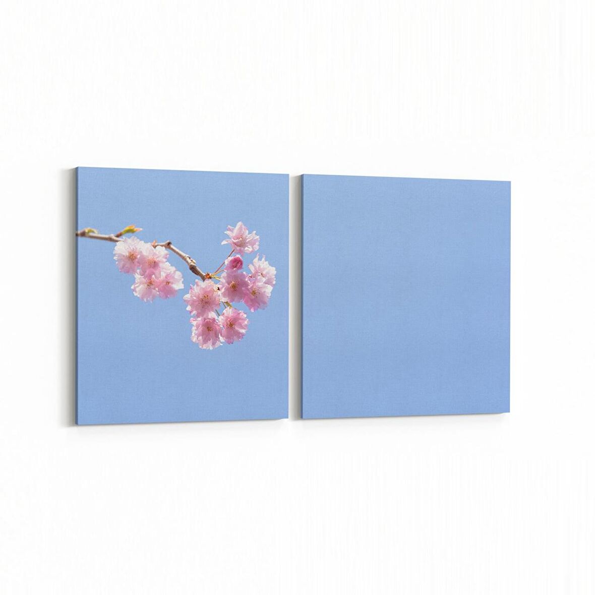 Olla 10867K2Y Ağaç Görseli Kare 2'li Yatay Kanvas Tablo (Ölçü: 65X30)