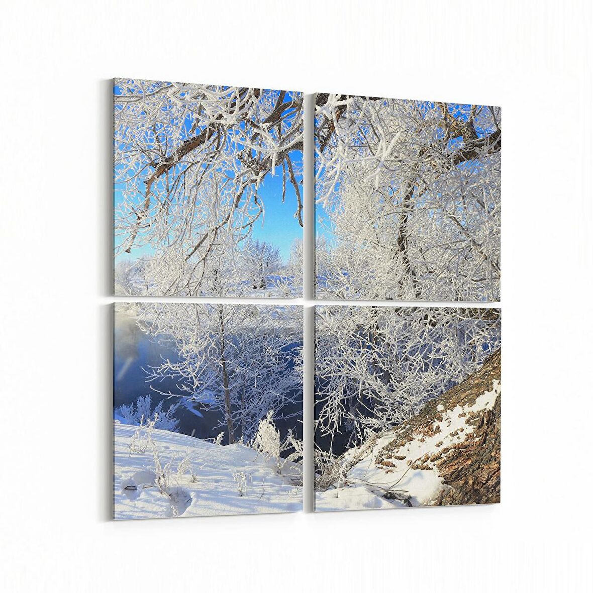 Olla 13786K4 Doğa / Manzara Görseli Kare 4'lü Kanvas Tablo (Ölçü: 145X145)