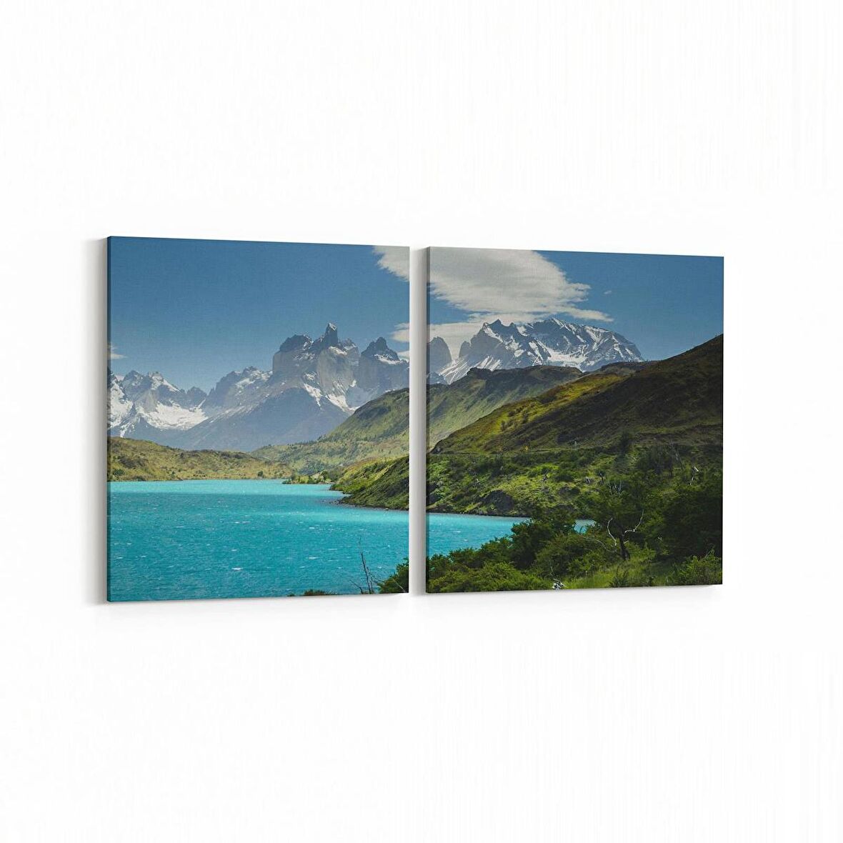 Olla 13883K2Y Doğa / Manzara Görseli Kare 2'li Yatay Kanvas Tablo (Ölçü: 65X30)