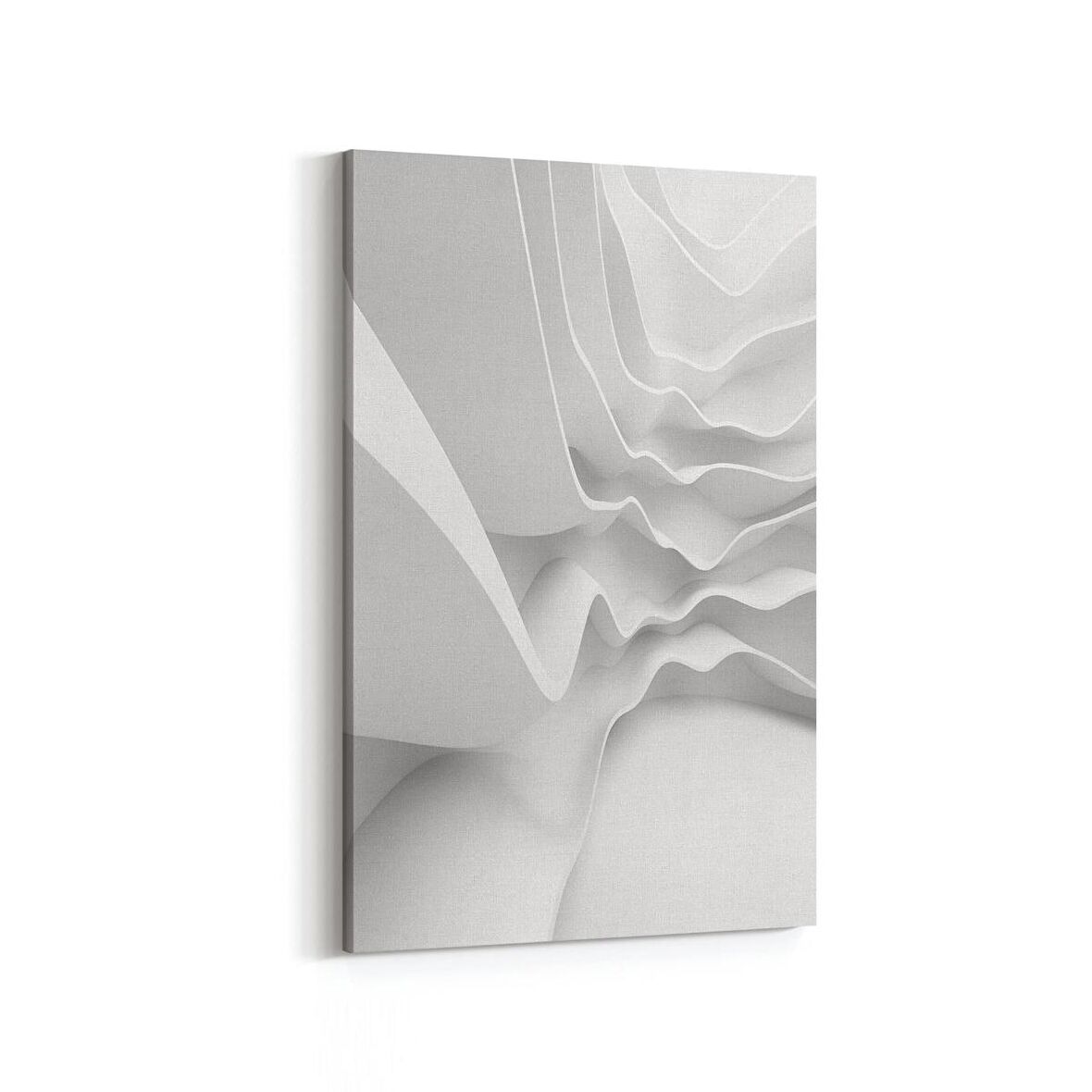 Olla 10462D Beyaz Kabartma Görseli Dikey Kanvas Tablo (Ölçü: 80X120)