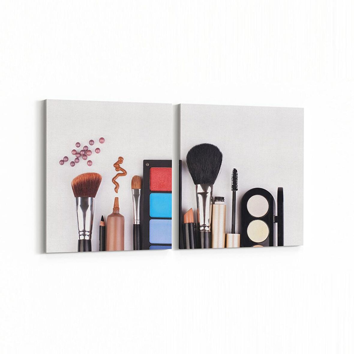 Olla 16304K2Y Kuaför / Berber Görseli Kare 2'li Yatay Kanvas Tablo (Ölçü: 145X70)