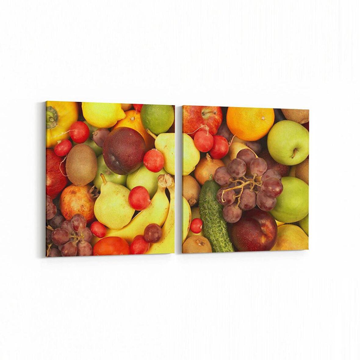 Olla 15144K2Y Gıda Görseli Kare 2'li Yatay Kanvas Tablo (Ölçü: 85X40)