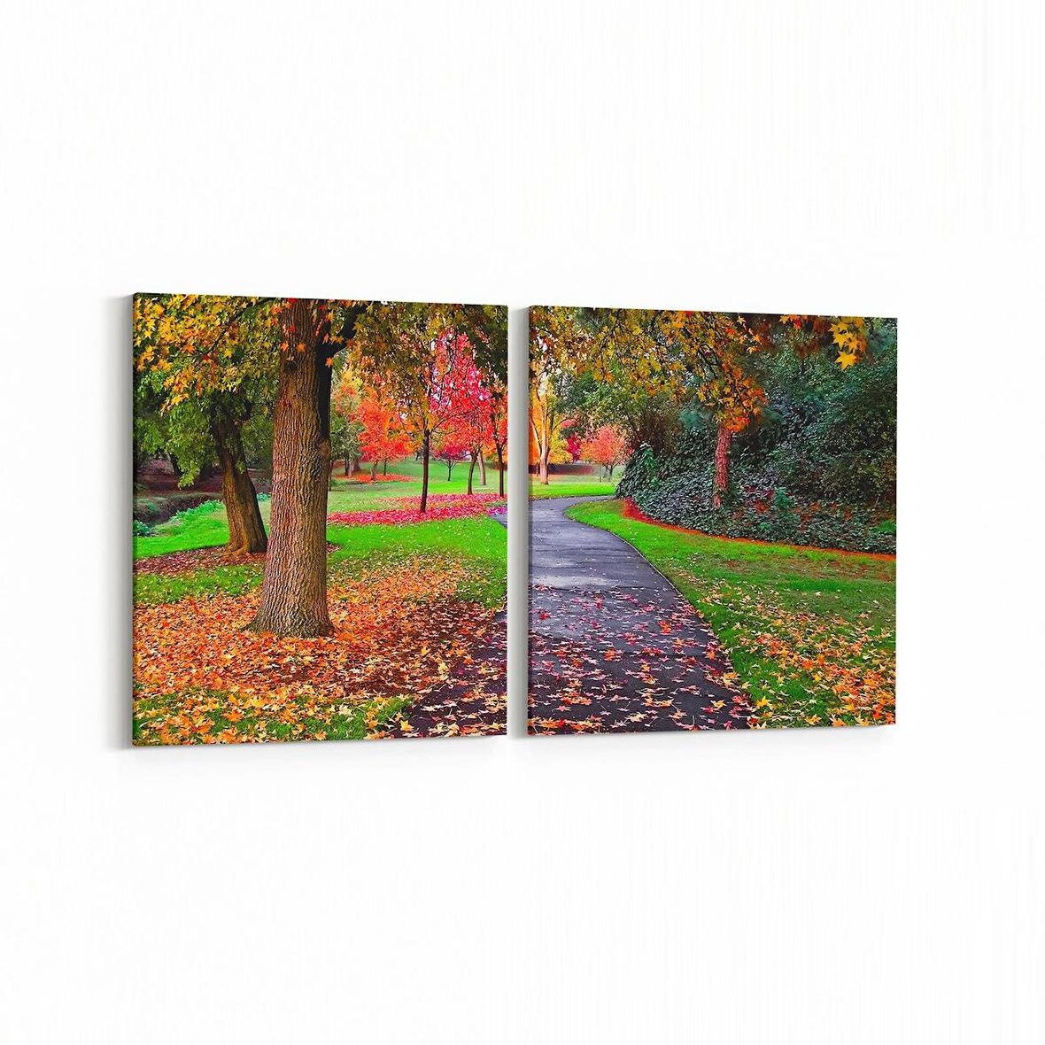 Olla 13421K2Y Doğa / Manzara Görseli Kare 2'li Yatay Kanvas Tablo (Ölçü: 145X70)