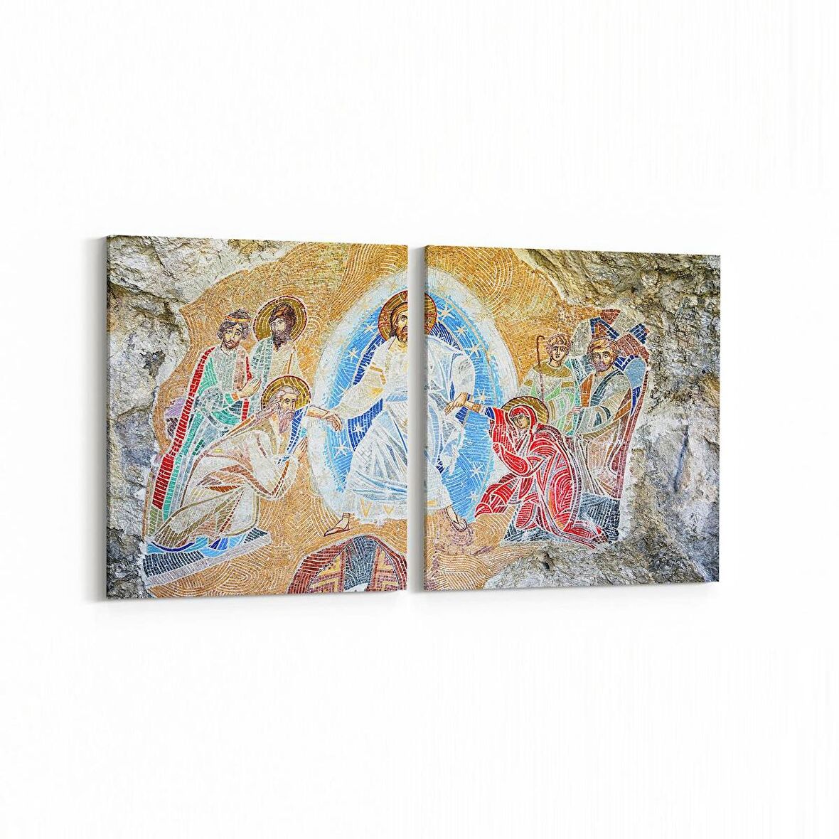 Olla 16287K2Y Heykel / Sanat Görseli Kare 2'li Yatay Kanvas Tablo (Ölçü: 65X30)