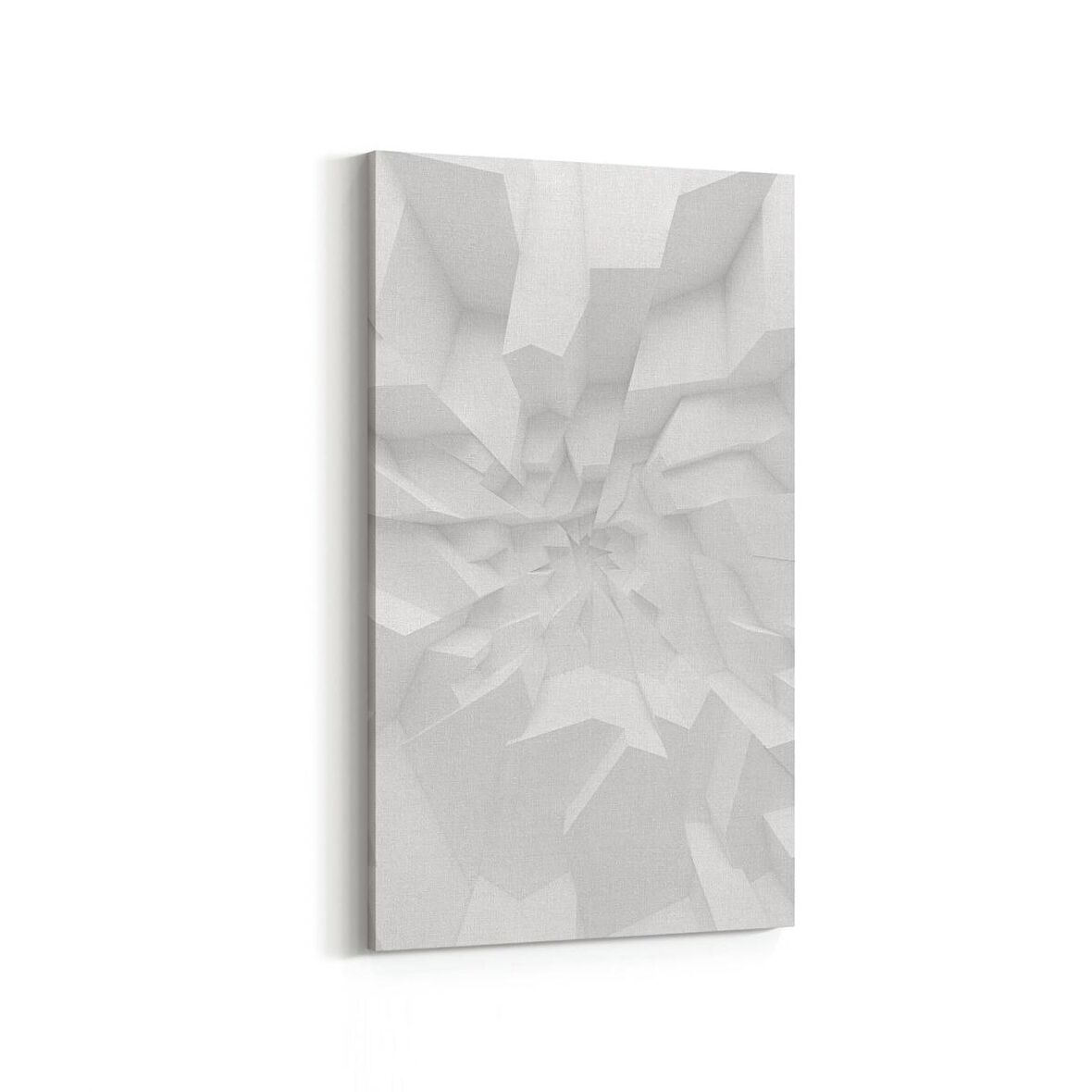 Olla 10454DD Beyaz Kabartma Görseli Dikey Dar Kanvas Tablo (Ölçü: 60X120)