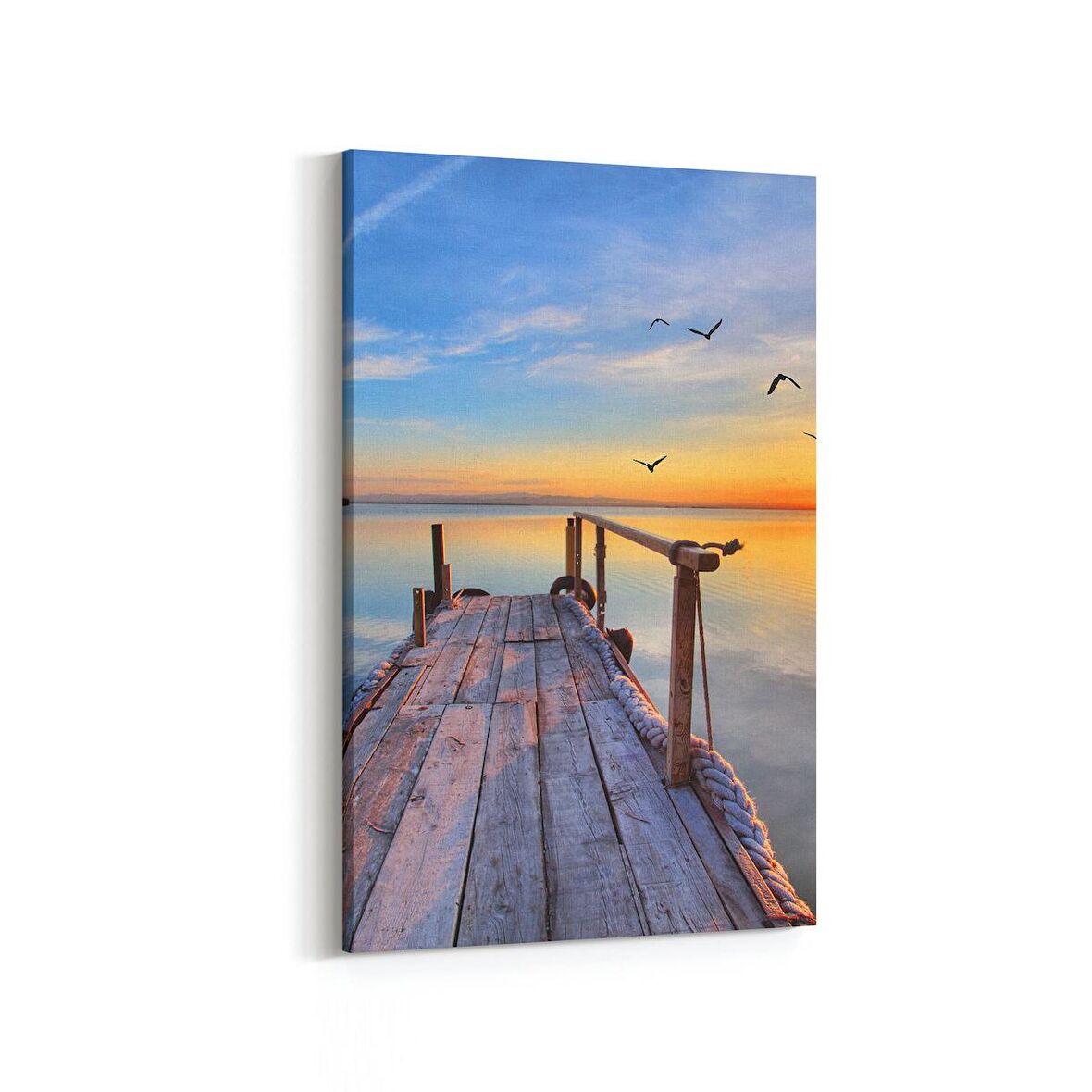 Olla 15914D Günbatımı Görseli Dikey Kanvas Tablo (Ölçü: 100X150)