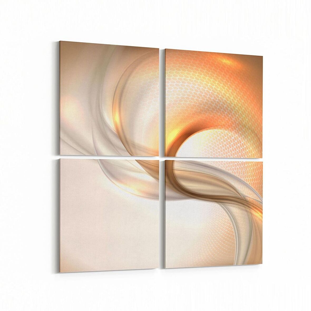 Olla 10109K4 Abstract Görsel Kare 4'lü Kanvas Tablo (Ölçü: 145X145)