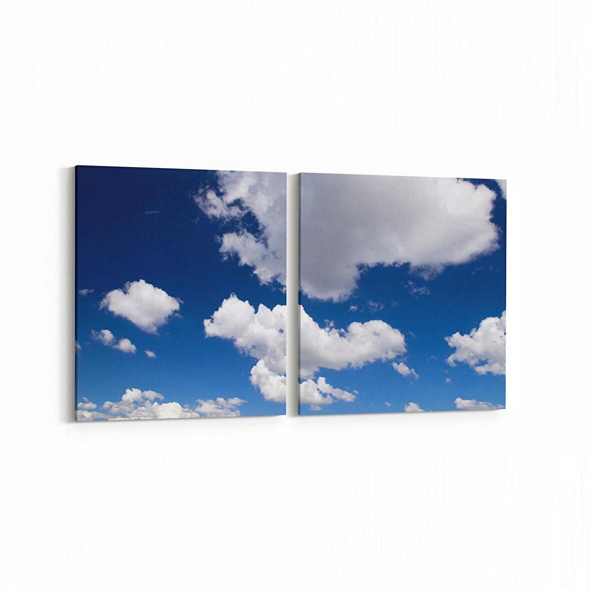 Olla 15470K2Y Gökyüzü Bulut Görseli Kare 2'li Yatay Kanvas Tablo (Ölçü: 145X70)