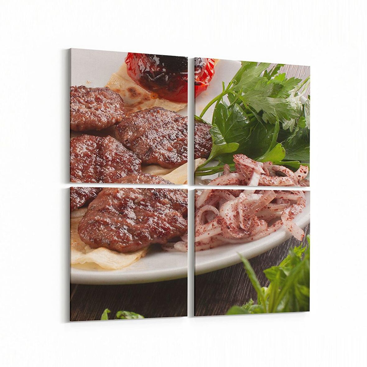Olla 15096K4 Gıda Görseli Kare 4'lü Kanvas Tablo (Ölçü: 145X145)