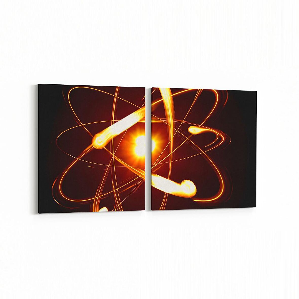 Olla 10300K2Y Abstract Görsel Kare 2'li Yatay Kanvas Tablo (Ölçü: 125X60)