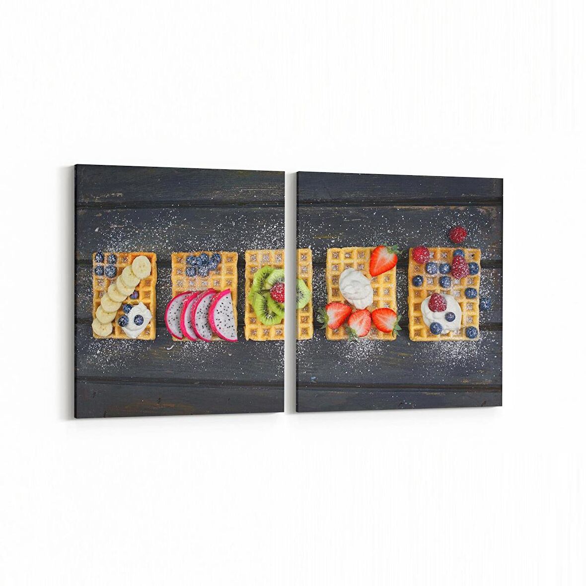Olla 14971K2Y Gıda Görseli Kare 2'li Yatay Kanvas Tablo (Ölçü: 65X30)
