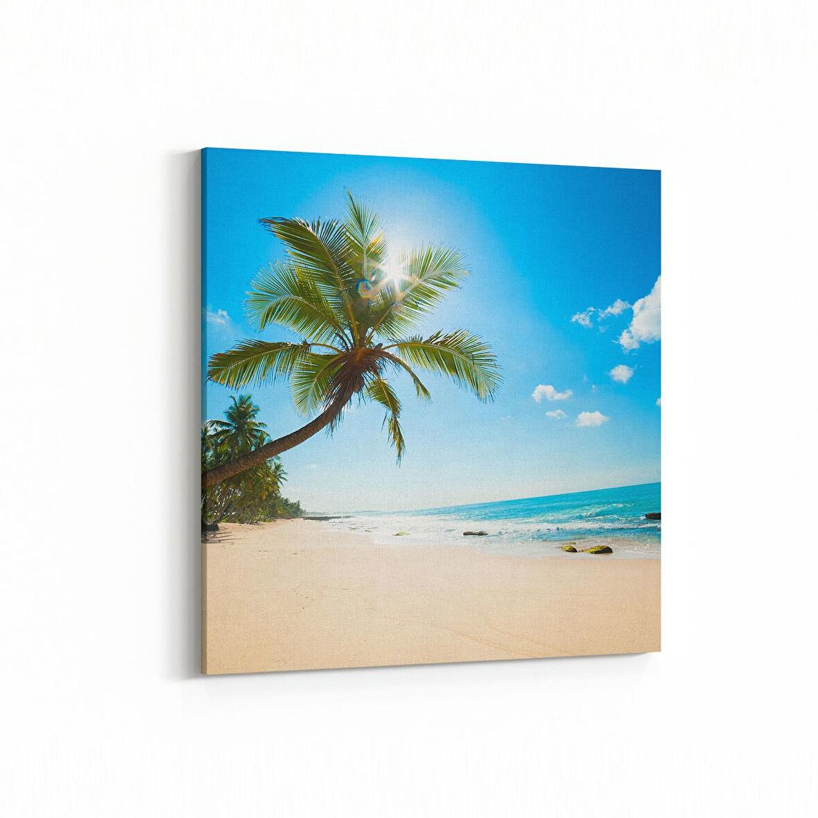 Olla 16359K Kumsal / Sahil Görseli Kare Kanvas Tablo (Ölçü: 25X25)