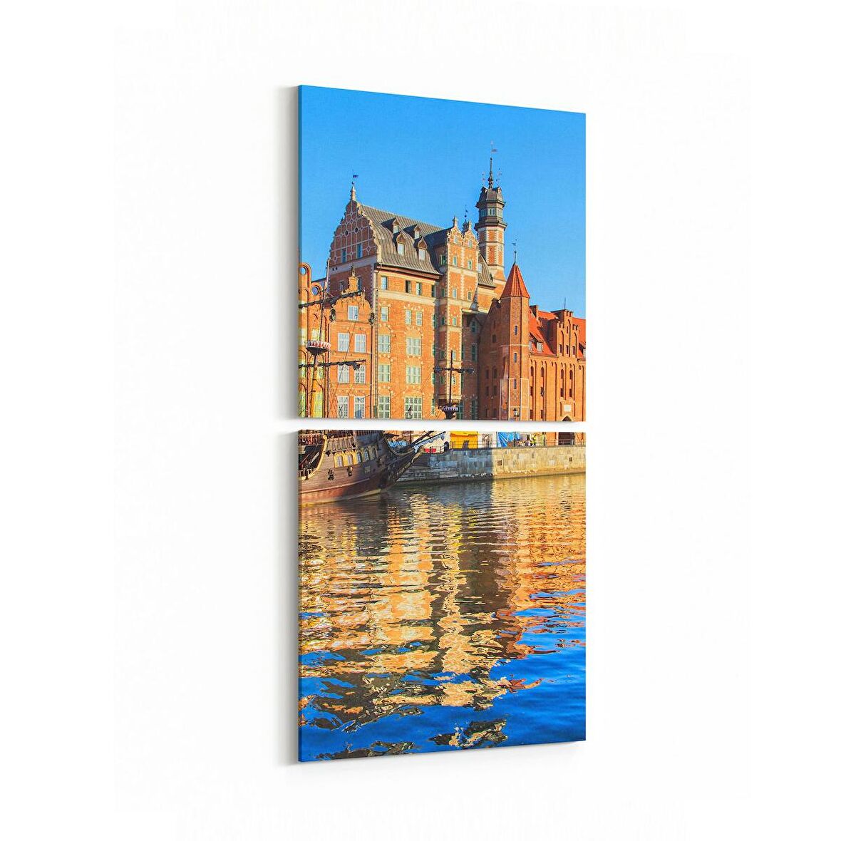 Olla 18407KD Yapı Görseli Kare 2'li Dikey Kanvas Tablo (Ölçü: 30X65)
